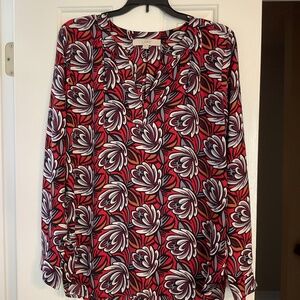 Women’s long sleeve split neck floral blouse